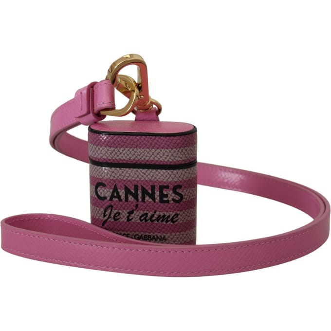 Dolce & Gabbana Chic Leren AirPods Hoes in Vrouwen Roze