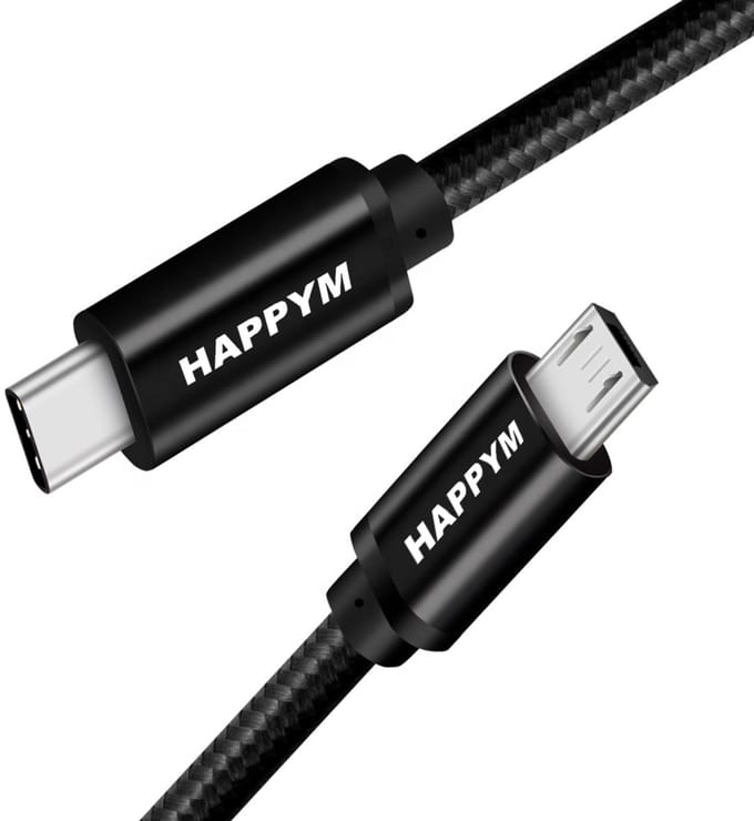 USB C naar Micro USB kabel 5M – Extra Lang – zwart