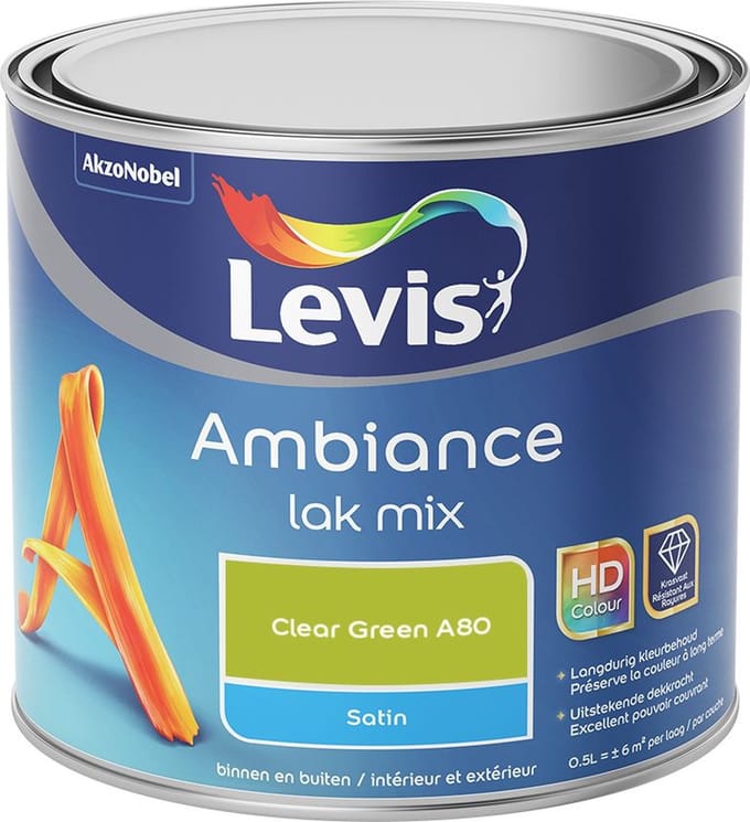 Levis - Ambiance Lak Satin Mix - Clear Green A80 - Mengverf - 0,5 L