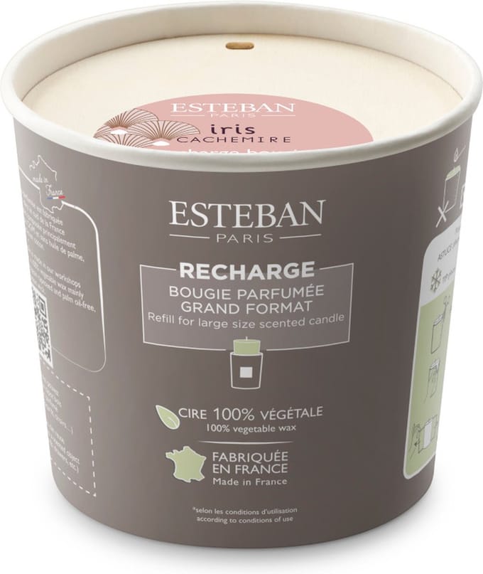 Esteban Classic Iris Cachemire Navulling Geurkaars 450gr