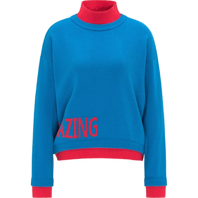 Mymo Fijn gebreide trui Dames klassiek blauw