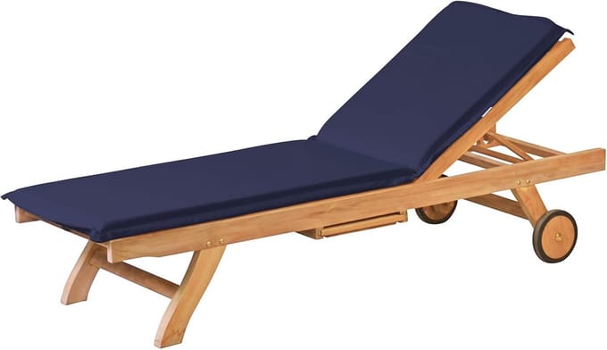 Luxe Ligkussen voor Zonnebed in Navy Blauw - Premium Kwaliteit, Duits Fabricage