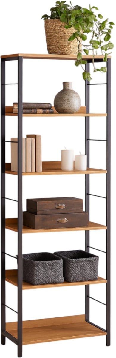 BEGRYF - Boekenkast - eikenkleur - 6 legplanken - 60x30x178 cm