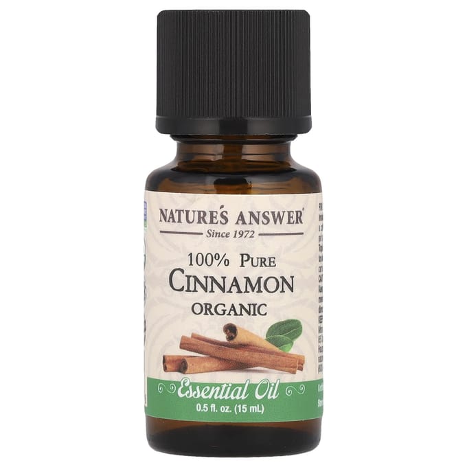 Nature'S Answer, 100% Pure Organic Essential Oil, Cinnamon, 15 Ml (0.5 Fl Oz)
