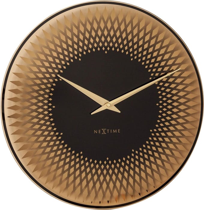 NeXtime - Wandklok - 43 cm - Glas - Koper - 'Sahara'