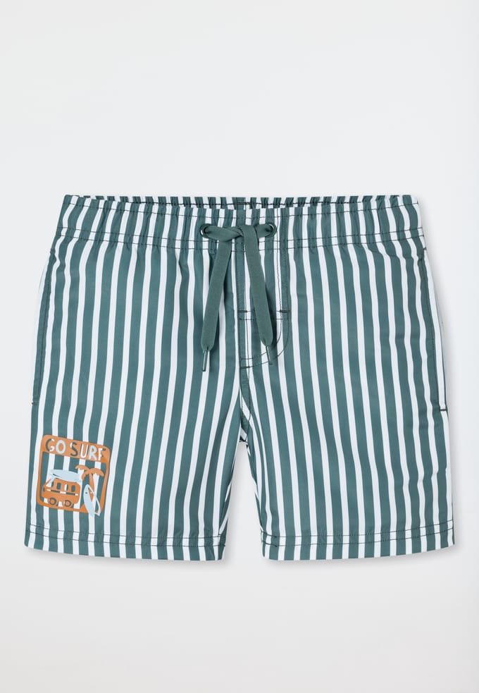 Zwemshort van geweven stof, met strepen, kleur: aquablauw 92