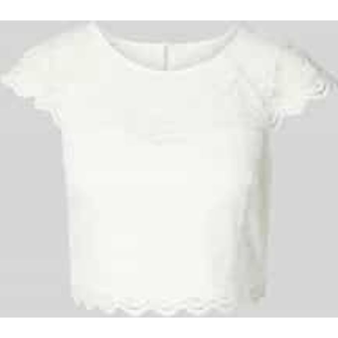 Kort T-shirt van bloemenprint kant