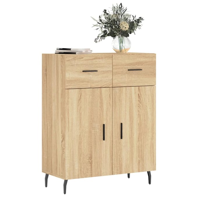 vidaXL - Dressoir - 69,5x34x90 - cm - bewerkt - hout - sonoma - eikenkleurig