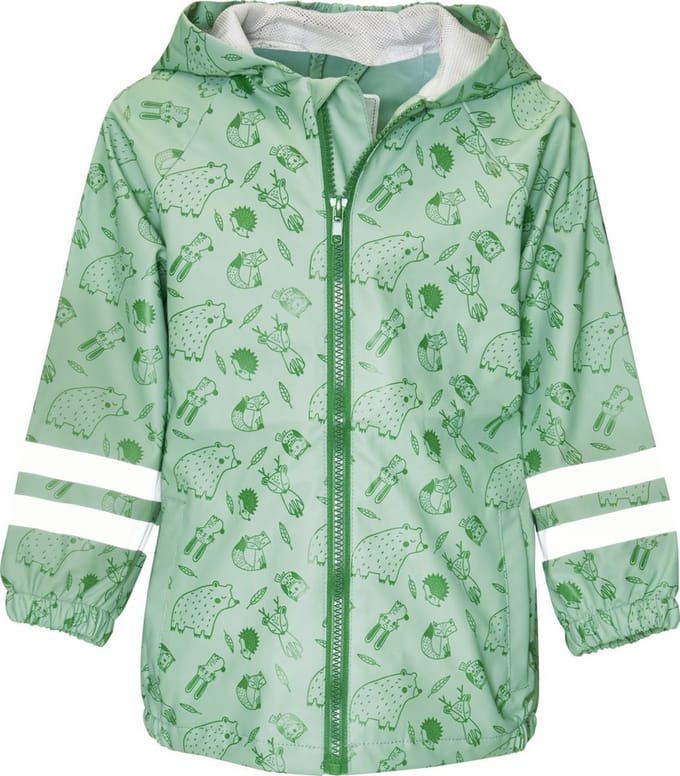 Playshoes Kinder Regen-Mantel Waldtiere Grün-98