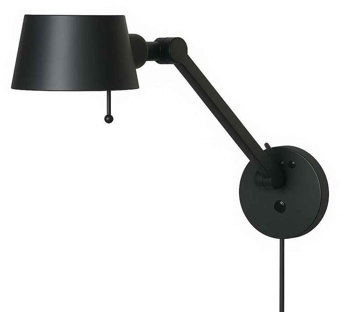 Wandlamp - verstelbaar - zwart - hoogte 40 reikwijdte max 62
