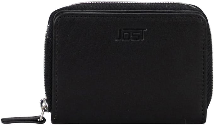 JOST Leren portemonnee Odense Zip Wallet Black zwart