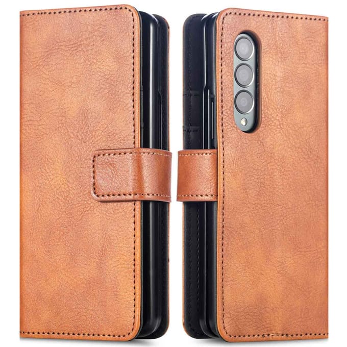 imoshion Hoesje - Geschikt voor Samsung Galaxy Z Fold 4 - Luxe Bookcase - Bruin