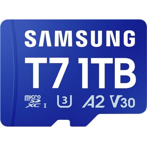 Samsung T7 microSDXC-kaart Retail 1 TB UHS-I U3, A2 Application Performance Class, Class 10, v30 Video Speed Class
