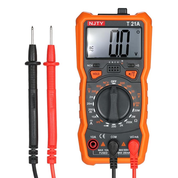 NJTY Mini Digitale Multimeter 1999 Counts Multifunctionele Contactloze Multimeter Voltmeter Amperemeter T21A
