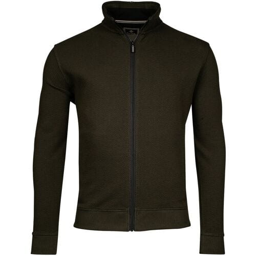 Baileys Vest High-Low Texture Interlock Sweat Zip Donker Groen / male