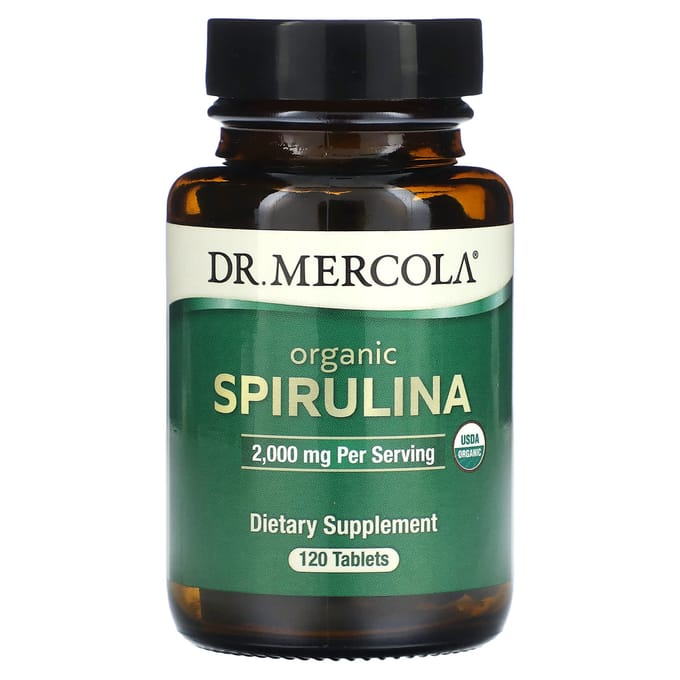 Dr. Mercola, Spiruline Bio, 2 000 mg, 120 comprimés (500 mg par comprimé)