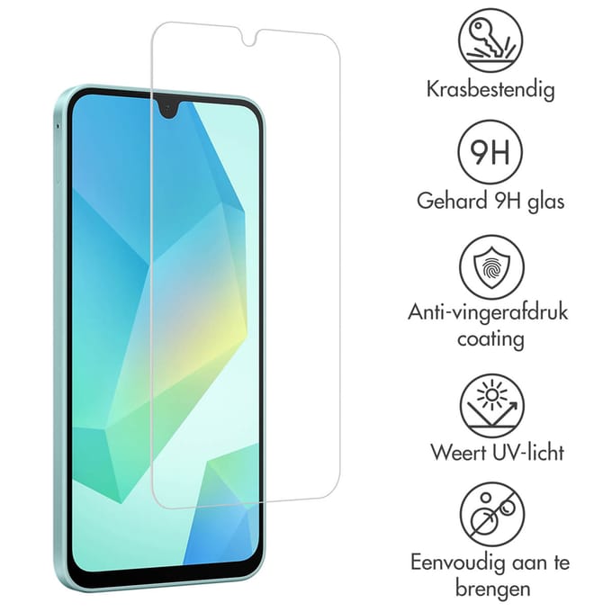 Accezz Screen Protector - Geschikt voor Samsung Galaxy A16 (4G) / A16 (5G) / A17 (5G) / A26 / A17 (4G) / A18 (4G) - 2 Pack Glass Screenprotector