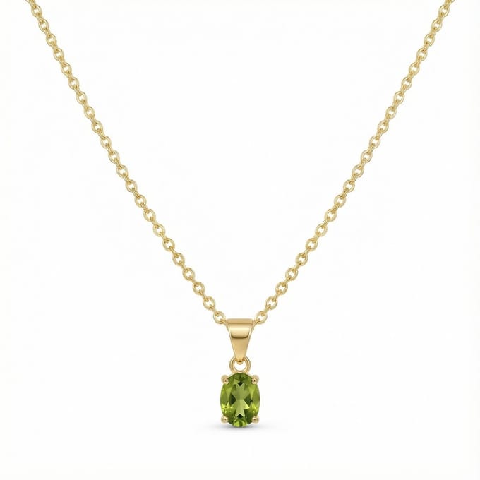 Petit Comité - Ketting Dames Vintage Geboortesteen Peridoot Augustus (Goud) - Cadeau Dames
