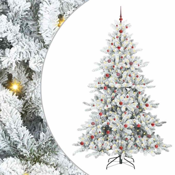 vidaXL Kunstmatige Inklapbare Kerstboom Wit 240 cm PVC en staal