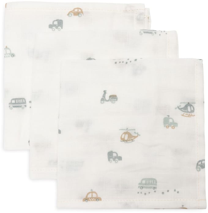 Jollein Hydrofiel Monddoekje 31x31cm On The Go (3pack)