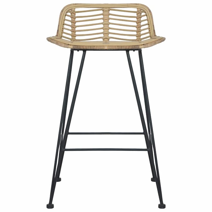 vidaXL - Barstoelen - 2 - st - natuurlijk - rattan