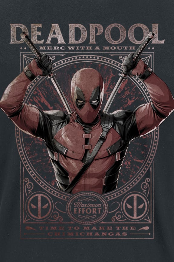 Deadpool T-shirt - Maximum Effort - S tot 4XL - voor Mannen - zwart