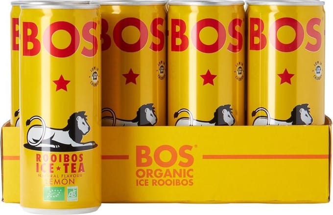 BOS | Organic Ice Tea | Rooibos Lemon | Koolzuurvrij | Tray 12 blikjes x 25cl