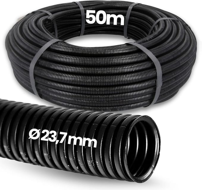 50 Meter Gegolfde Beschermslang voor Kabels, Dicht 23mm - Martenbestendig