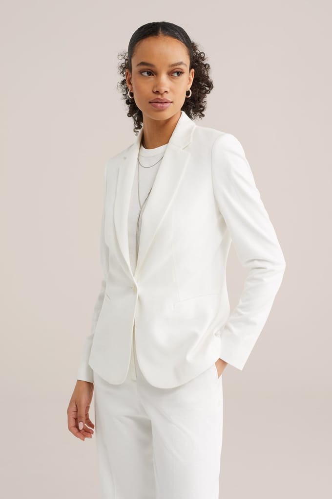 WE Fashion Dames getailleerde jersey stretch blazer