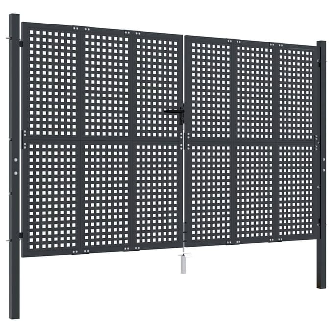 Vidaxl Portail de Jardin, Anthracite, 300X175 Cm, Acier