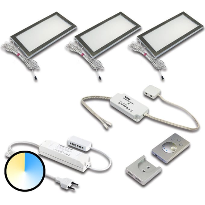 Hera Onderbouwlamp Dynamic LED Sky 3-delige set roestvrij staal