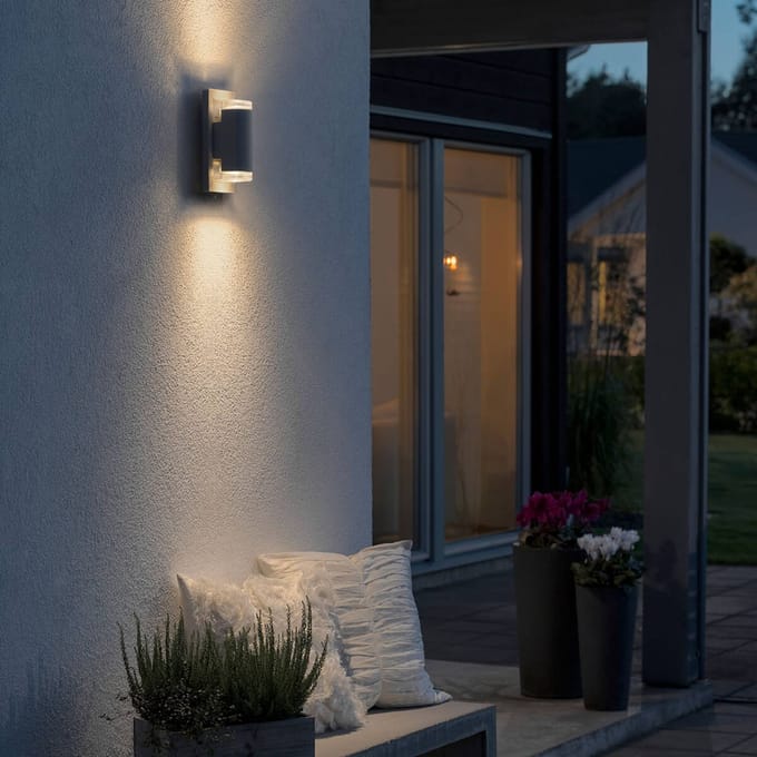 Konstsmide Buitenwandlamp Potenza, Up & Down, antraciet