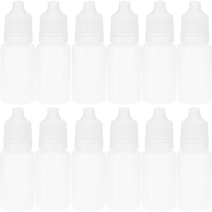 Lot de 50 flacons compte-gouttes vides de 5 ml, flacons de liquide oculaire compressibles avec bouchons et couvercles blanc