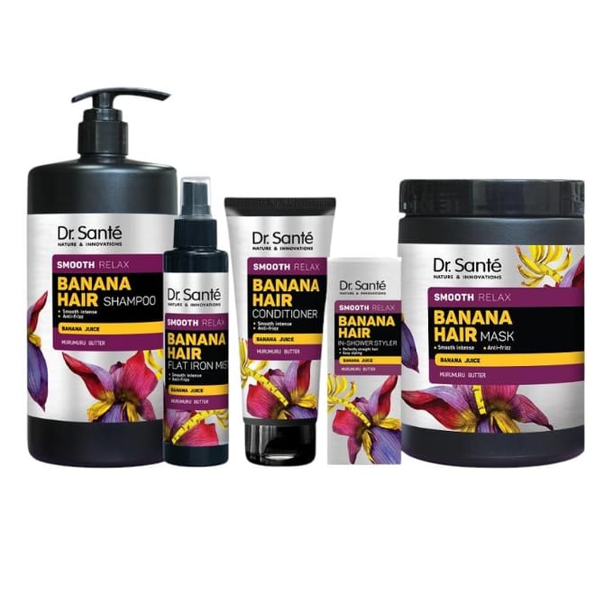 Dr.Sante Banaan Haar Intensieve Gladheid Haar Set Flat Iron Mist 150ml