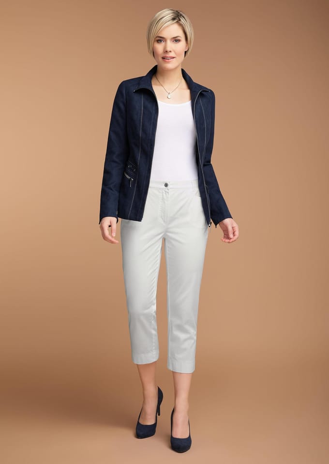 7/8-katoenen broek, classic model - gebroken wit - Gr. 52 van Goldner Fashion