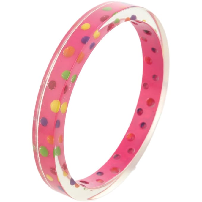 Behave - dames bangle roze met stipjes - speelse zomerstijl