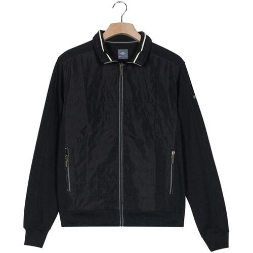 Baileys Vest Sweat Cardigan Zip Honeycomb And Nylon Quilted Front Navy / male