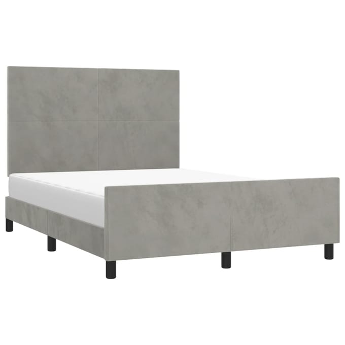 vidaXL - Bedframe - zonder - matras - 140x200 - cm - fluweel - lichtgrijs