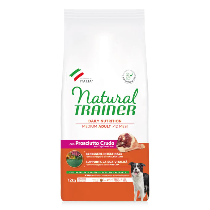 Natural Trainer Natural Adult Medium met Prosciutto - Dubbelpak: 2 x 12 kg