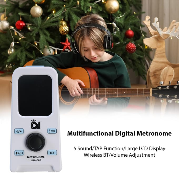 DK Elektronische Metronoom BT Speaker Oplaadbaar LCD-scherm Vocale Metronoom voor Mini Piano Gitaar