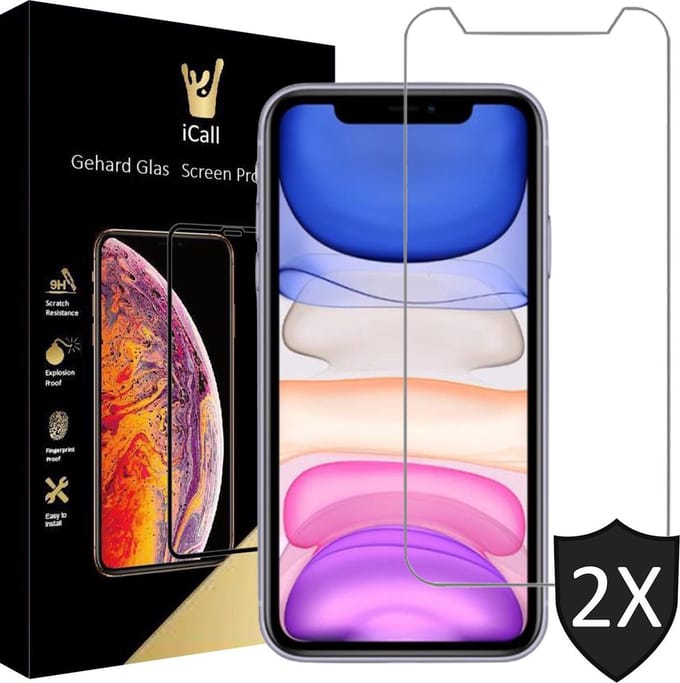 Screenprotector geschikt voor iPhone 11 / XR - Gehard Glas Beschermglas Tempered Glass Screen Protector - 2 Stuks