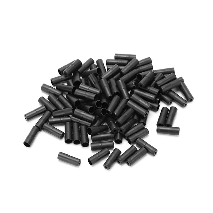 100 stuks Remkabel Einden Zwarte Plastic Behuizing Aderhuls Fietskabel Eindkappen voor 5mm Diameter Rem black