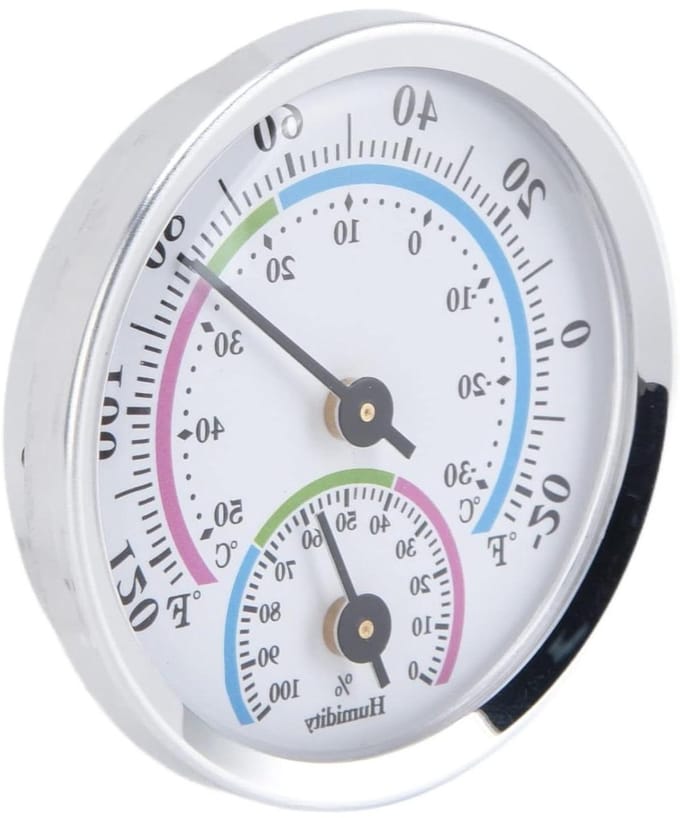Binnenthermometer Hygrometer - Vochtigheidsmeter - Klimaat Bewaken - Dubbele Functie - 5.7 cm - Zilver