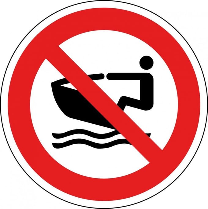 Waterscooters verboden bord - kunststof - P057 100 mm