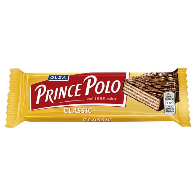 Prince Polo Classic Knapperige wafel met cacaocrème bedekt met chocolade 35 g
