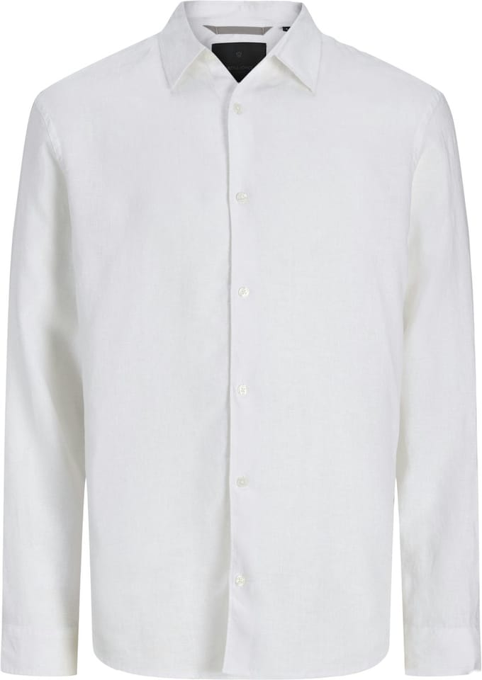 Overhemd Lange Mouw Jack &amp; Jones 12293563 LAWRENCE LINEN-BRIGHT WHITE