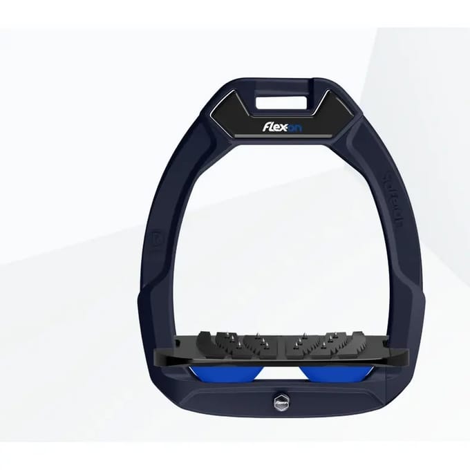 Ultra Grip Veiligheidsbeugels Paardrijden Hellend Blauw/Zwart/Blauw Flex-On Safe-On