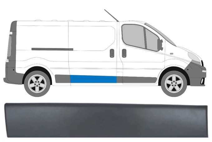 Sierlijst schuifdeur voor Opel Vivaro 2001-2014 / Rechts