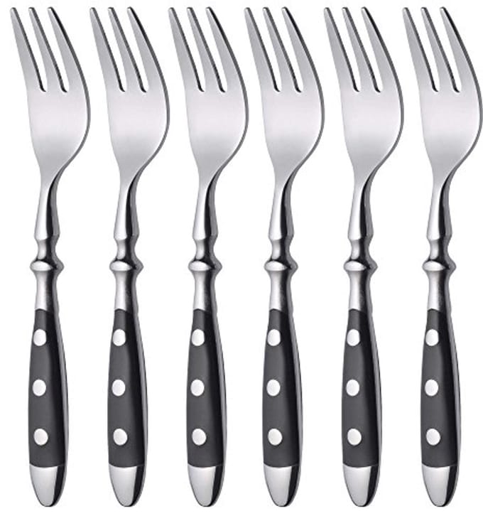 Set van 6 Taartvorken, Gesmeed, Rustiek Design