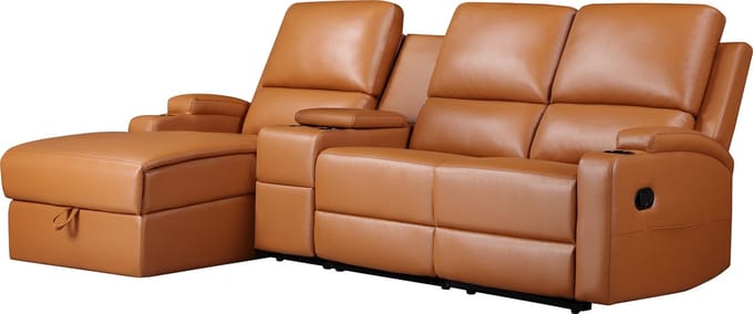 Dallas-Hoekbank - Opberg - Cognac PU